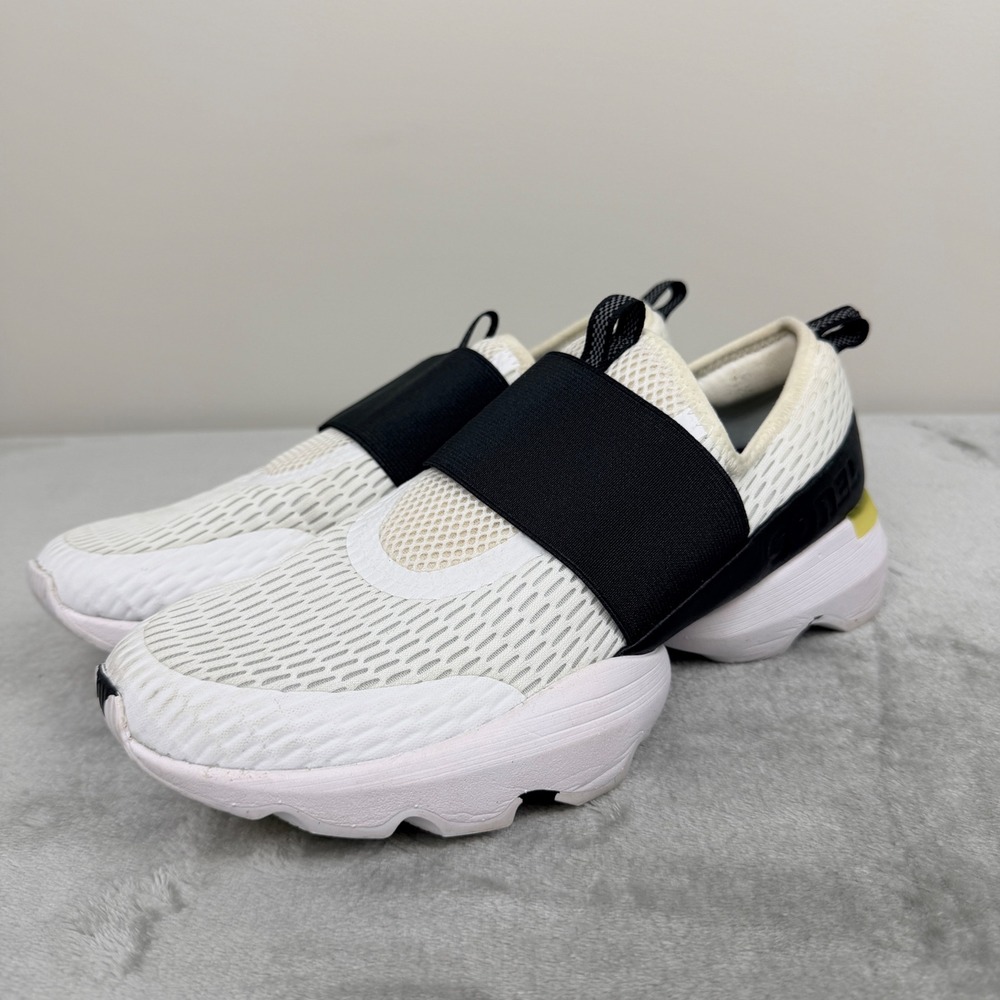 Sorel Kinetic Impact Strap White Black Sneakers Wmns NL4698-100 Size 10